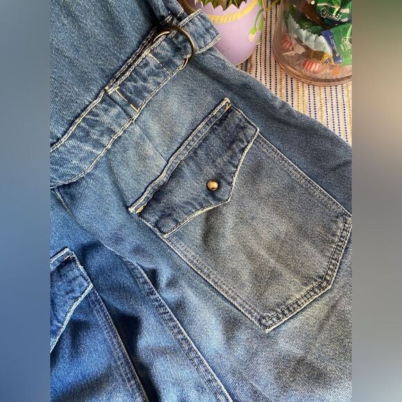 Free People x Care FP Townes Jumpsuit High Noon Denim Long Sleeve Médium NWT - Picture 14 of 14